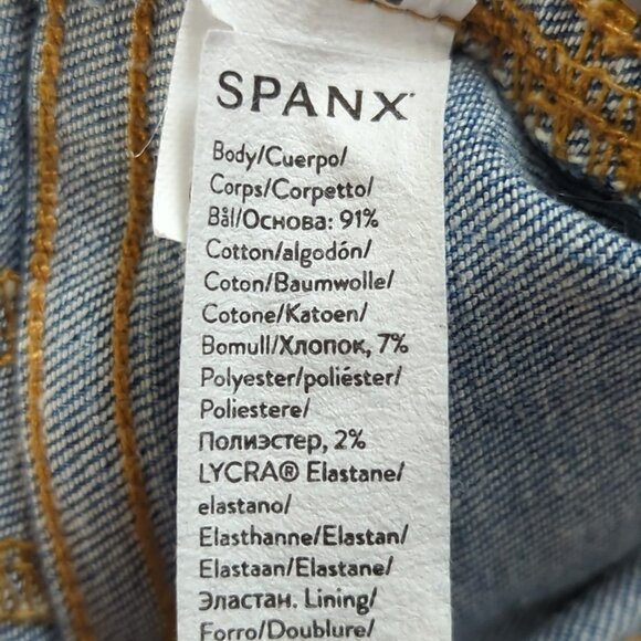 Spanx Jeans Women's Extra Large Blue Denim Pull On Straight Leg Stretch -lp - Picture 11 of 15